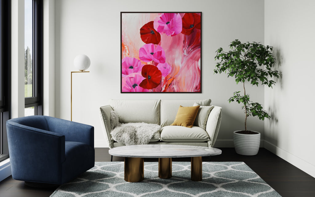 Its a Forever Thing original painting by Jasmine Marshall Art in a living room